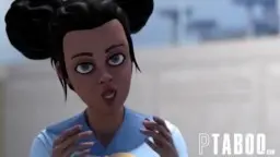 April O’Neil looks up with her mouth open