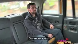 Blonde taxi driver rides uniformed Marine on back seat